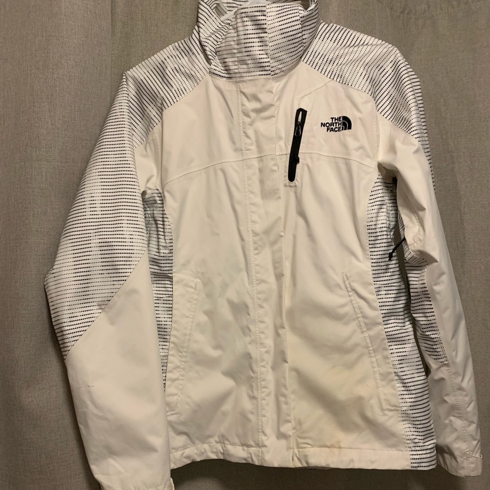 White two layer North Face jacket